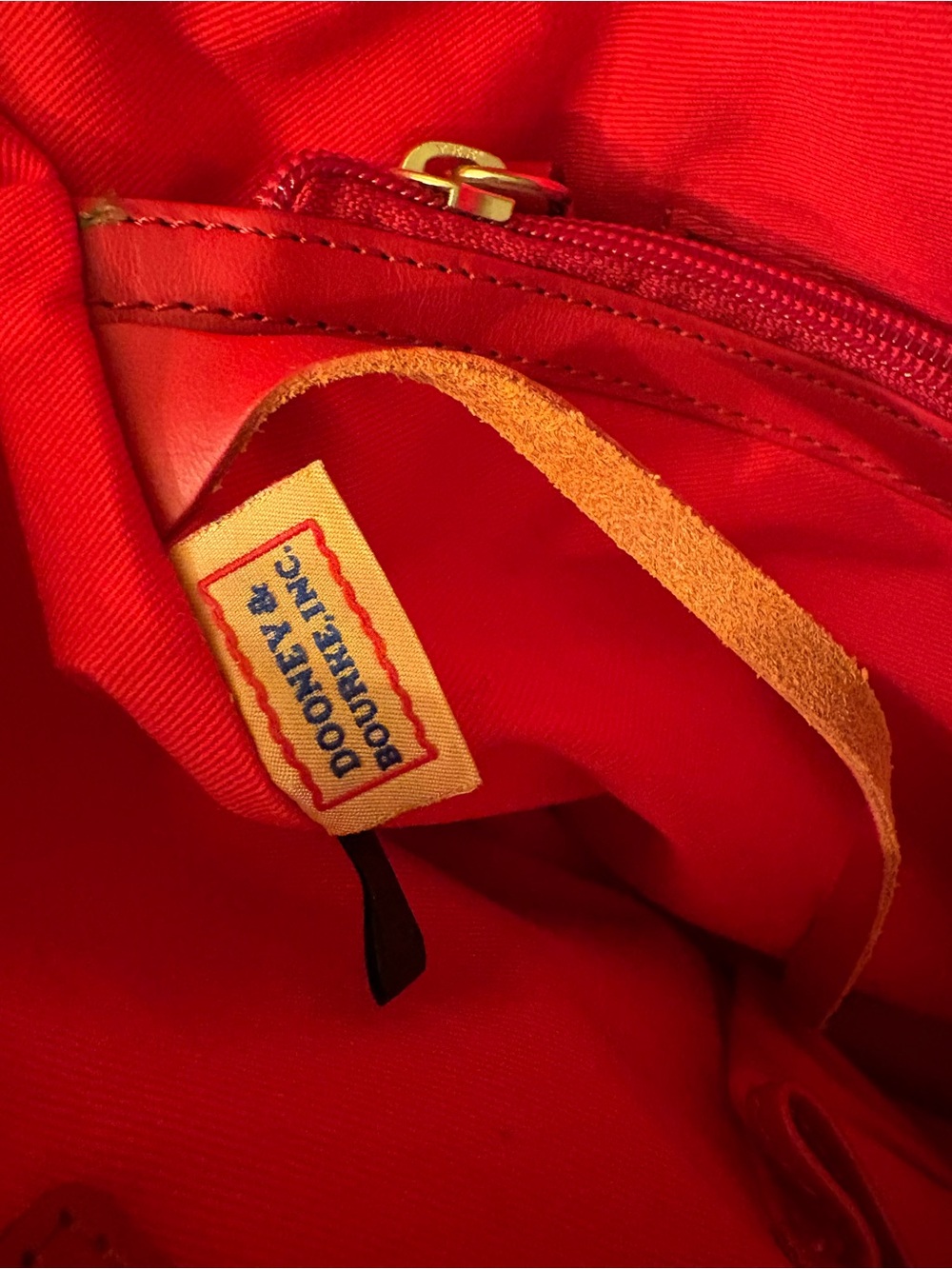 Dooney & Bourke Zebra Print Lee Tote Red Leather & Suede - Picture 12 of 13